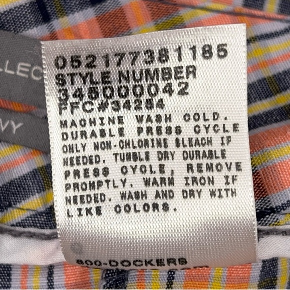 Size 6 Dockers Plaid Shorts Womens Orange Blue  Mid Rise Curvy Cotton Blend - Picture 10 of 10